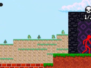 Red Stickman vs Monster School